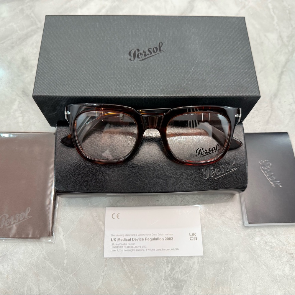 PERSOL PO3325V 24 Havana Clear 50 mm Unisex Eyeglasses 100% authentic